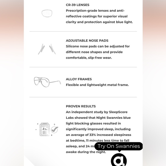 NWT Swanwick Night Swannies Large Aviator - Picture 6 of 16